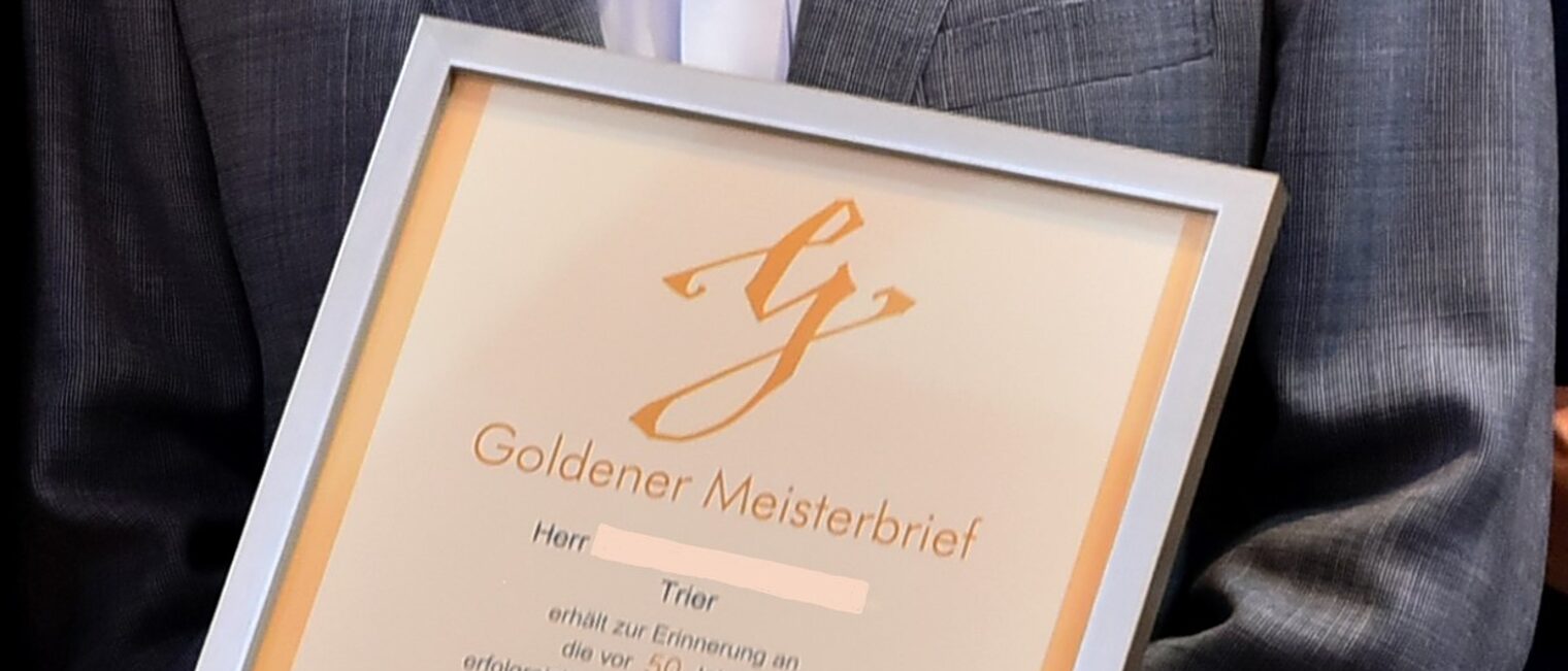 Goldener Meisterbrief anonymisiert